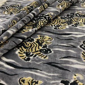 tfa Zen Master Embroidered Velvet Slate | Very Heavyweight Velvet Fabric | Home Decor Fabric | 56" Wide