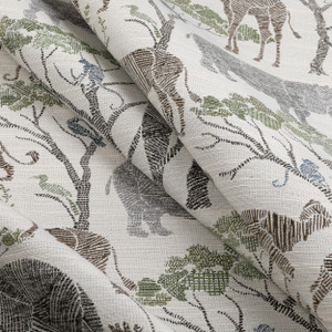 tfa Jungle Mingle Safari Jacquard Natural | Medium/Heavyweight Jacquard Fabric | Home Decor Fabric | 55" Wide