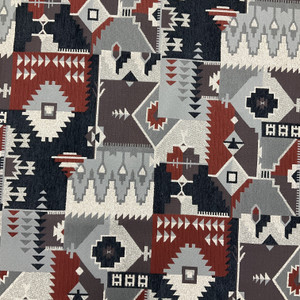 Jackson Hole Chenille Jacquard Brick | Very Heavyweight Jacquard, Chenille Fabric | Home Decor Fabric | 56" Wide