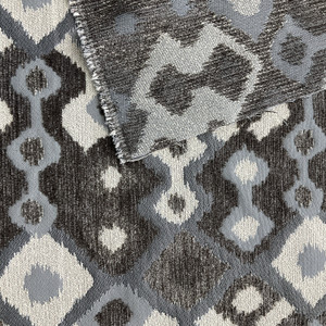 Pueblo Chenille Jacquard Steel | Very Heavyweight Jacquard, Chenille Fabric | Home Decor Fabric | 56" Wide