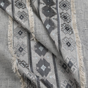 Swavelle Rustic Refined Embroidered Woven Lake | Medium Weight Woven Fabric | Home Decor Fabric | 53" Wide