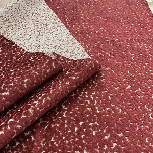 Europatex Safari Leopard Velvet Burgundy | Very Heavyweight Velvet Fabric | Home Decor Fabric | 55" Wide