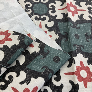 Comersan Fabrics Cartago Woven Red And Pine | Very Lightweight Woven Fabric | Home Decor Fabric | 55" Wide