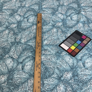 Comersan Fabrics Janeiro Duck Blue | Home Decor Fabric | Leaf Design in Blue and White | Medium Weight | 55" Wide | By the Yard