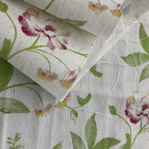 Pink & Green Claridge Home Rose Toile Woven Pink & Green | Very Lightweight Woven Fabric | Home Decor Fabric | 54" Wide