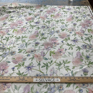 Claridge Home Hydrangea Cloud Woven Soft Multi | Very Lightweight Woven Fabric | Home Decor Fabric | 54" Wide