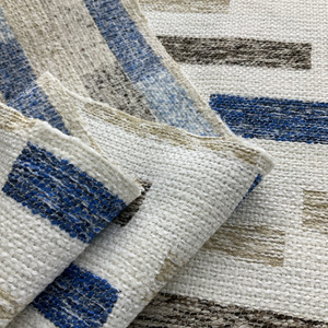 Performatex Block Weave Outdoor Woven Blue & Brown Mix | Heavyweight Outdoor, Jacquard Fabric | Home Decor Fabric | 54" Wide