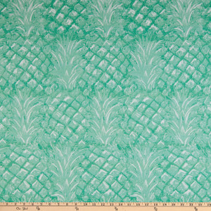 Hot Tropics Pineapple Warp Sateen Mint Green | Lightweight Sateen Fabric | Home Decor Fabric | 54" Wide