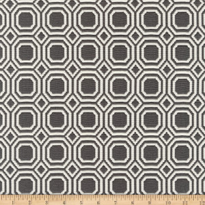 Blair Octagon Matelasse Graphite | Heavyweight Matelasse Fabric | Home Decor Fabric | 54" Wide