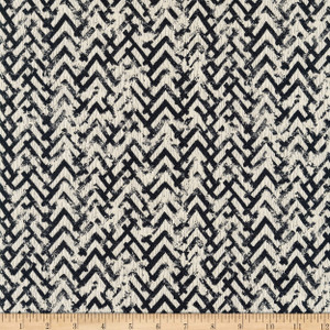 Range Broken Chevron Mudcloth Jacquard Black | Medium/Heavyweight Jacquard Fabric | Home Decor Fabric | 54" Wide