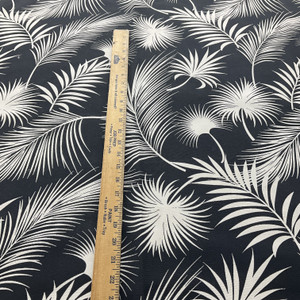 Terrasol Panama Outdoor Black | Outdoor Home Decor Fabric | Tropical Leaves Black and White | Medium Weight | 54" Wide | By the Yard