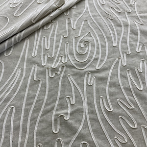 Covington Sidewinder Embroidered Woven Linen | Heavyweight Woven Fabric | Home Decor Fabric | 51" Wide