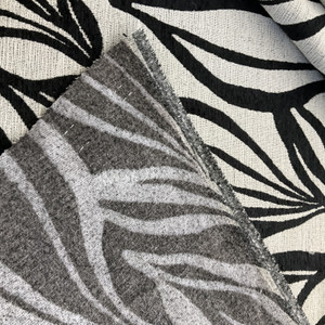 Covington Tiya Jacquard Ebony/Ivory | Medium/Heavyweight Jacquard Fabric | Home Decor Fabric | 57" Wide