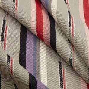 Laura & Kiran Black Trail Stripe Woven Twill Flax Multi | Heavyweight Woven, Twill Fabric | Home Decor Fabric | 56" Wide