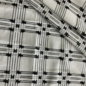 Laura & Kiran Cross Hatch Woven Black on White | Medium/Heavyweight Woven, Ottoman Fabric | Home Decor Fabric | 56" Wide