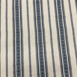 Laura & Kiran Romo Stripe Canvas Blue | Medium/Heavyweight Canvas Fabric | Home Decor Fabric | 56" Wide