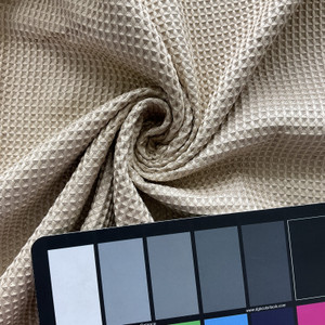 Glass Waffle Micro Fiber Tan | Absorbent Towel Fabric | Poly/Polyamide | Mook Fabrics | 60" Wide | By the Yard