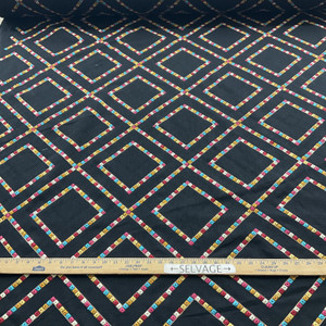 PKL Studio Beaded Lattic Embroidery Duck Jewel | Heavyweight Duck Fabric | Home Decor Fabric | 54" Wide