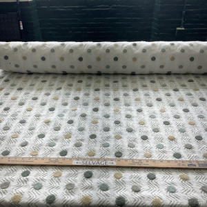 PKL Studio Moon Beat Embroidered Slub Duck Pewter | Heavyweight Duck Fabric | Home Decor Fabric | 54" Wide