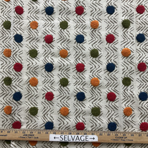 PKL Studio Moon Beat Embroidered Slub Duck Teaberry | Heavyweight Duck Fabric | Home Decor Fabric | 54" Wide