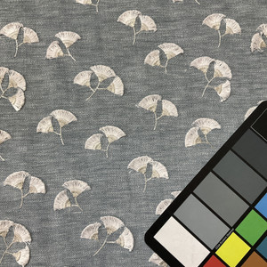 PKL Studio Whispering Leaf Embroidery Woven Chambray | Heavyweight Woven Fabric | Home Decor Fabric | 54" Wide