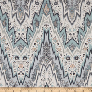 Williamsburg Bray Flamestitch Twill Mineral | Medium/Heavyweight Twill Fabric | Home Decor Fabric | 54" Wide