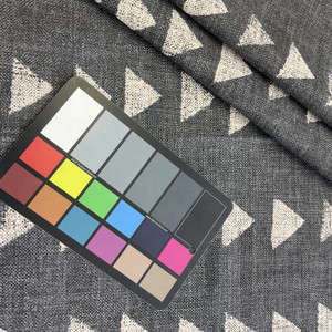 PKL Studio Nomadic Triangle Basketweave Ebony | Medium/Heavyweight Basketweave Fabric | Home Decor Fabric | 54" Wide