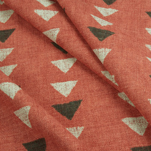 Pomegranate PKL Studio Nomadic Triangle Basketweave Pomegrante | Medium/Heavyweight Basketweave Fabric | Home Decor Fabric | 54" Wide