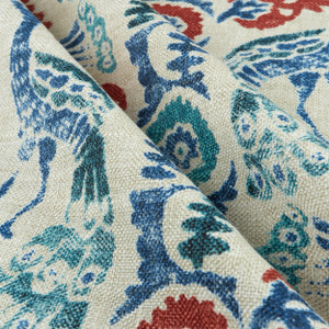 PKL Studio Peacock Parade Slub Duck Luna | Medium Weight Duck Fabric | Home Decor Fabric | 54" Wide