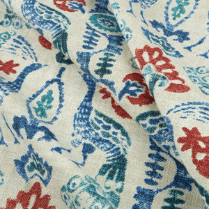 PKL Studio Peacock Parade Slub Duck Luna | Medium Weight Duck Fabric | Home Decor Fabric | 54" Wide