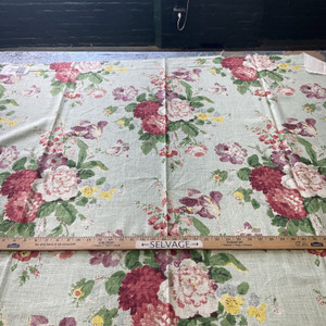 Waverly Nora Floral Slub Duck Seamist | Medium Weight Duck Fabric | Home Decor Fabric | 54" Wide