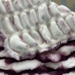 White/Red Violet EZ Fabric Stretch Faux Fur Snow Chinchilla Snuggle White/Red Violet | Very Heavyweight Faux Fur Fabric | Home Decor Fabric | 58" Wide