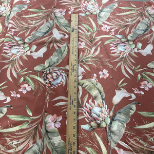 Marsala STOF France Digital Chloris Satin Marsala | Medium Weight Satin Fabric | Home Decor Fabric | 55" Wide