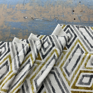 STOF France Niklas Canvas Moutarde | Medium Weight Canvas Fabric | Home Decor Fabric | 55" Wide