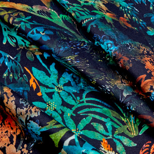 STOF France Digital Neytiri Satin Multicolore | Medium Weight Satin Fabric | Home Decor Fabric | 55" Wide