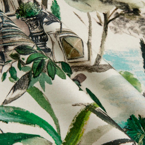 STOF France Digital Minorque Satin Multicolore | Medium Weight Satin Fabric | Home Decor Fabric | 55" Wide