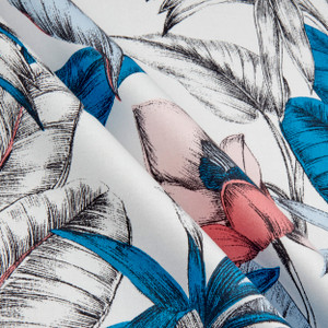 STOF France Rainette Satin Bleu | Medium Weight Satin Fabric | Home Decor Fabric | 55" Wide