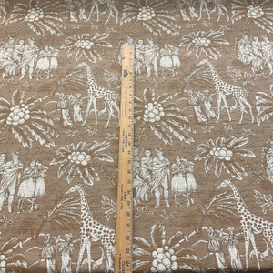 Artistry Land of Toile Woven Cognac | Home Decor Fabric | 56.5" Wide