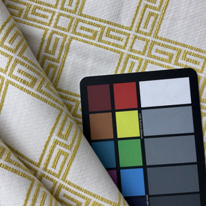 Bella Dura Home Indoor/Outdoor Performance Fair And Square Woven Lemon Yellow  | Home Decor Fabric | 54" Wide