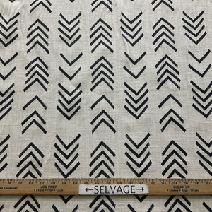 Premier Prints Mud Cloth Linen Black Flame | Home Decor Fabric | 54" Wide