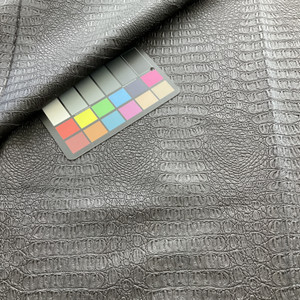 Faux Leather Gator Dark Coffee Brown | Heavyweight Faux Leather Upholstery | Home Decor Upholstery | 54" Wide