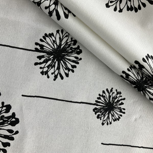 Premier Prints Dandelion Cotton Duck White/Black | Medium Weight Duck Fabric | Home Decor Fabric | 54" Wide