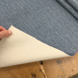 2.5 Yard Piece of Denim Blue Microfiber Fabric | Upholstery | Heavy Weight | 54" Wide | By the Yard | Karma in Denim