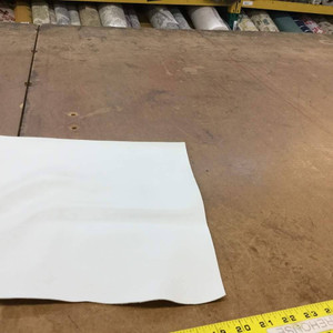 0.9 Yard Piece of Ivory Off White Faux Leather Vinyl Upholstery Fabric | 54 Wide | By the Yard