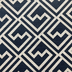 Navy and off white geometric maze pattern