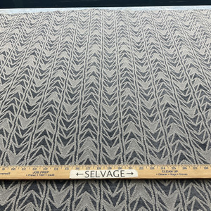 Geometric Arrowhead in Charcoal Grey / Dove Grey | Chenille Upholstery Fabric | Heavy Weight | 54" Wide | By the Yard
