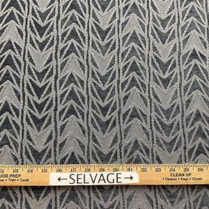 Geometric Arrowhead in Charcoal Grey / Dove Grey | Chenille Upholstery Fabric | Heavy Weight | 54" Wide | By the Yard