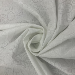 Tone on Tone White Circles | 108" Wide | Indoor Drapery Fabric | Lightweight