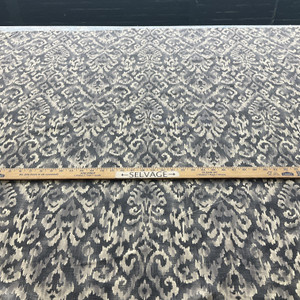 Damask Ikat in Dark Grey / Off White | Home Decor Fabric | Magnolia Home | 54" Wide | By the Yard