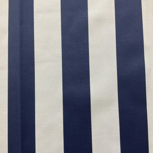 Navy Blue Off White Stripe | Outdoor Fabric | 54" Wide | By The Yard